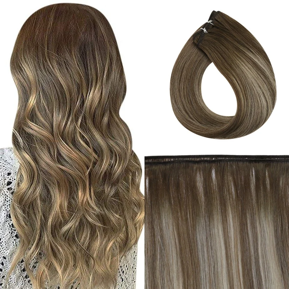 Top Virgin Weft Brazilian 100% Real Human Hair Sew In Bundles Balayag…