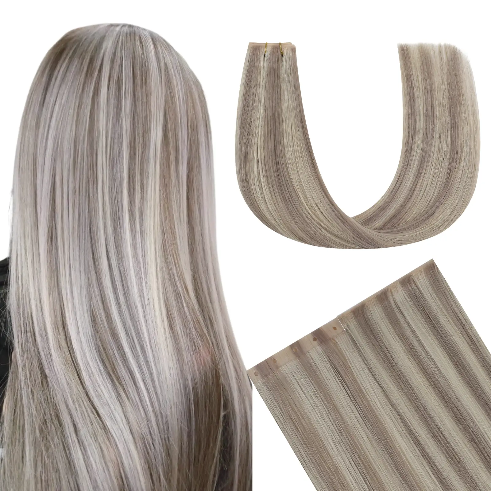 Virgin XO Invisible Weft Butterfly Weft Extensions Blonde #P19/60
