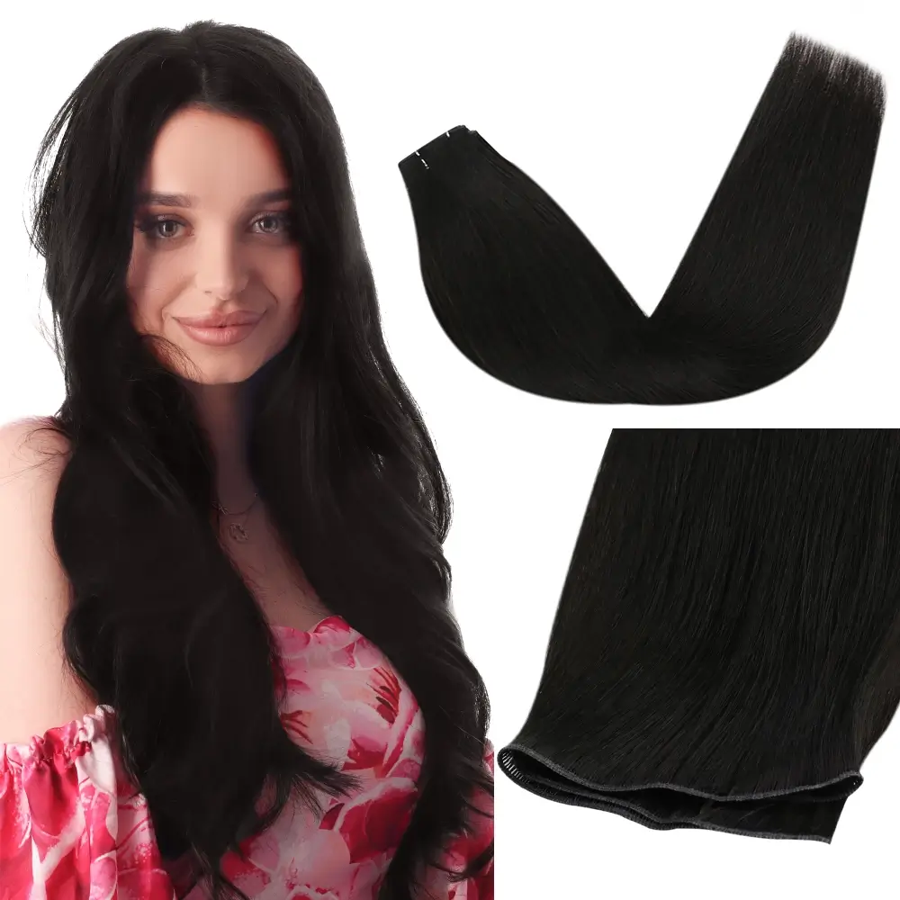 Virgin Genius Weft Hair Extensions Off Black #1B