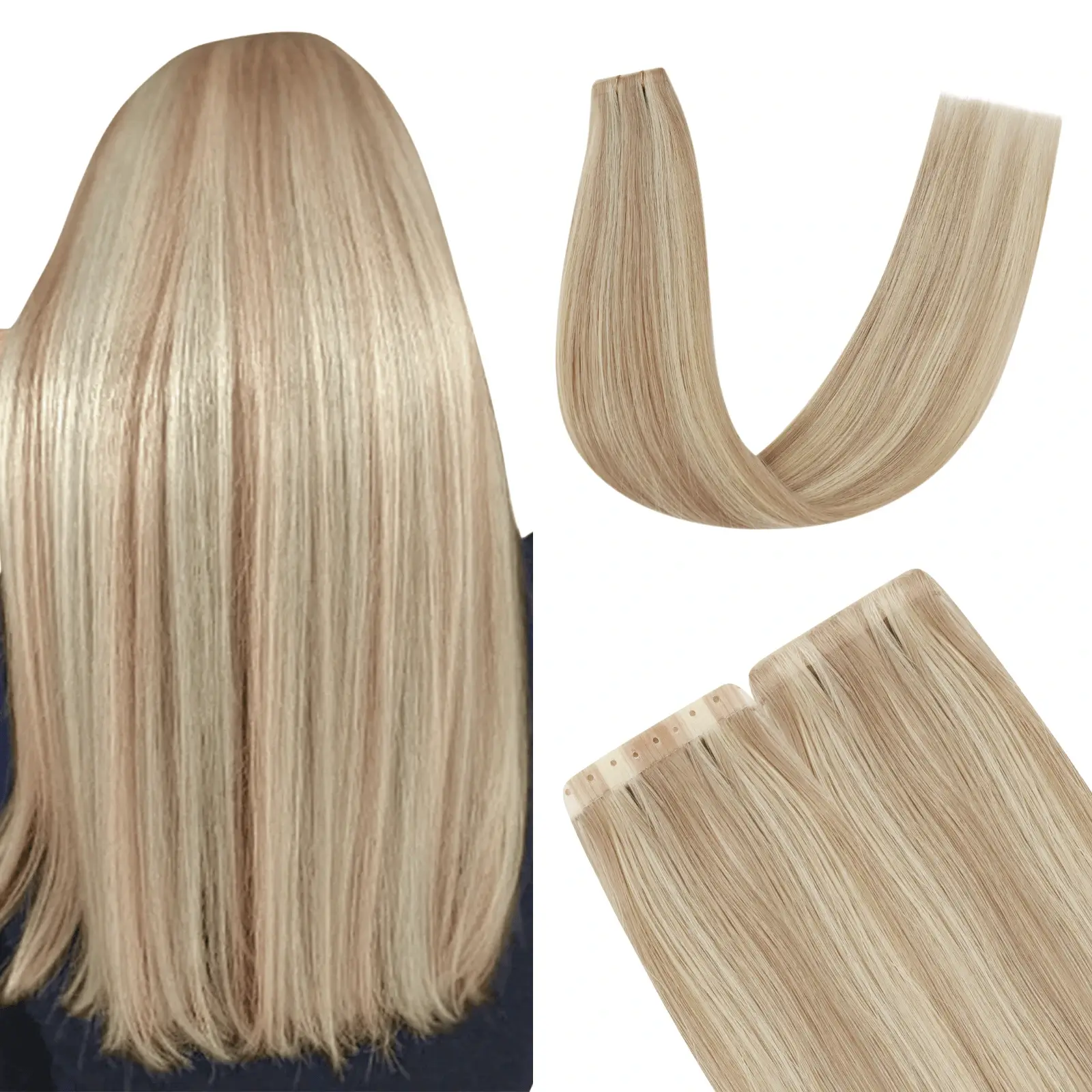 Virgin XO Invisible Weft Butterfly Weft Extensions Lowlights #P18/613