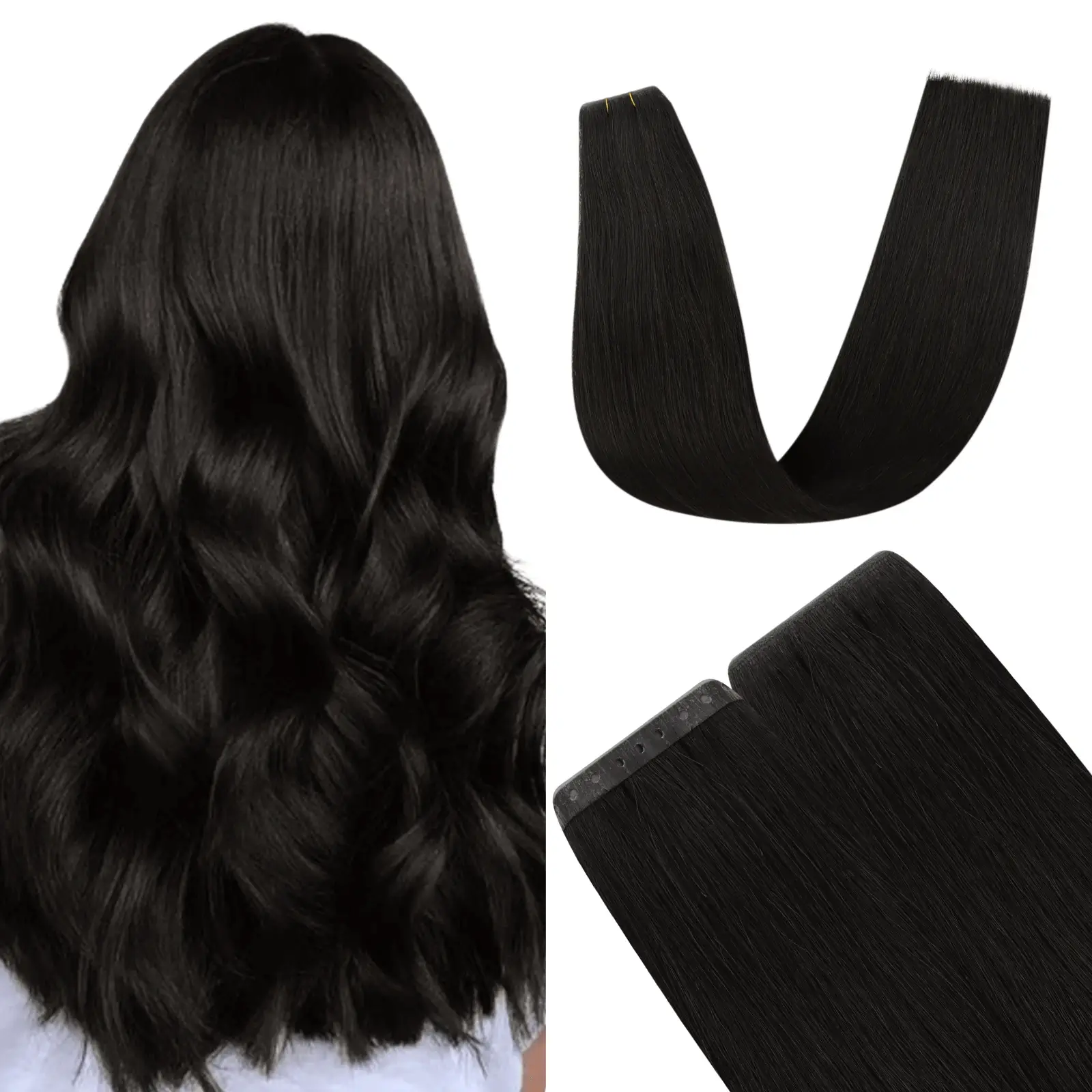 Virgin XO Invisible Weft Butterfly Weft Extensions Off Black #1B
