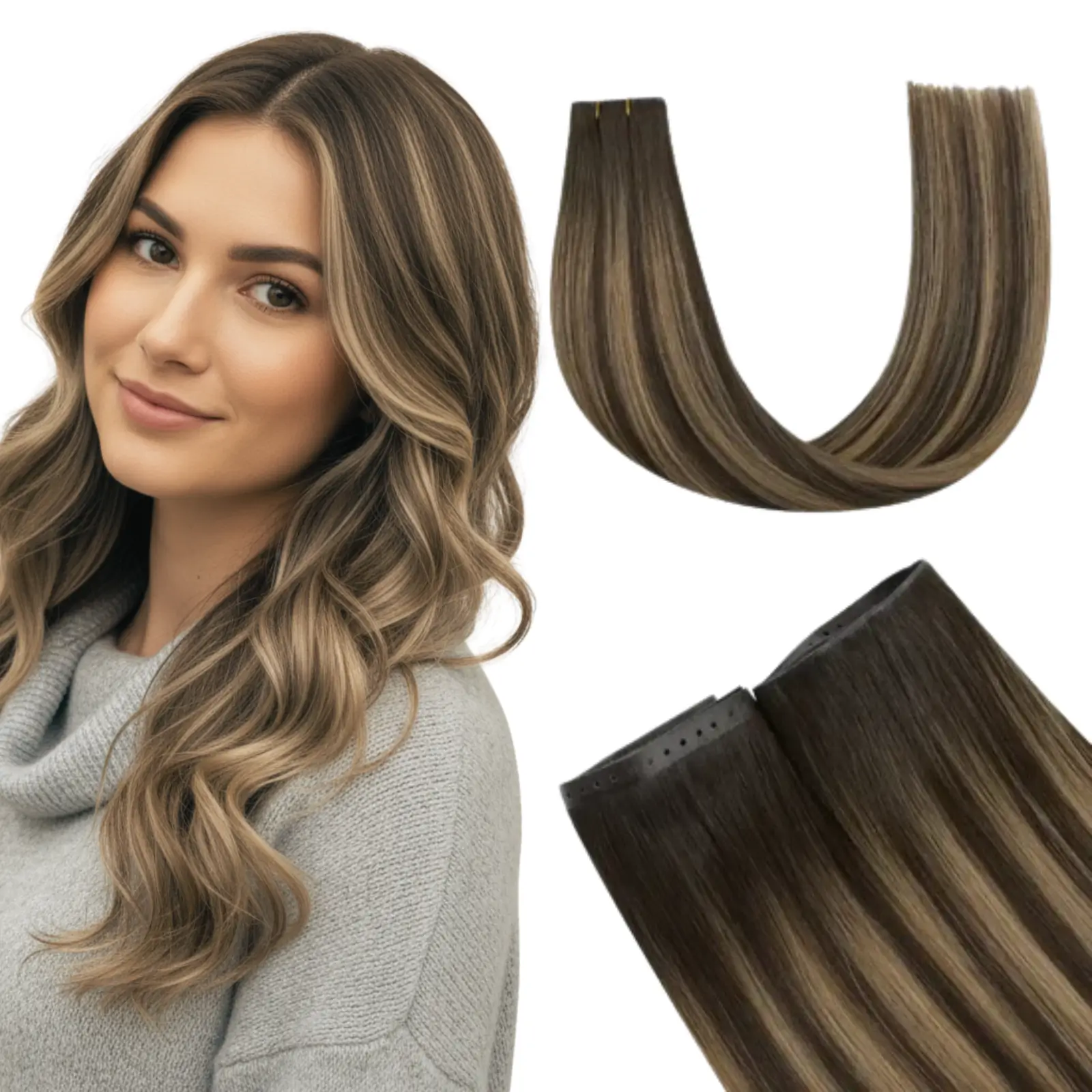 Virgin XO Invisible Weft Butterfly Weft Extensions Brown #BM
