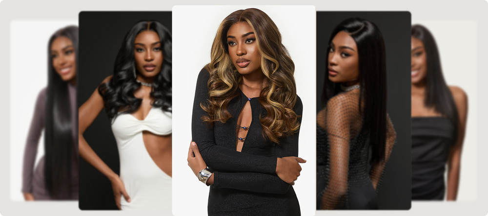 Human hair extensions blended for a natural melt at the roots